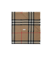 Écharpe en laine à motif check - Archive Beige