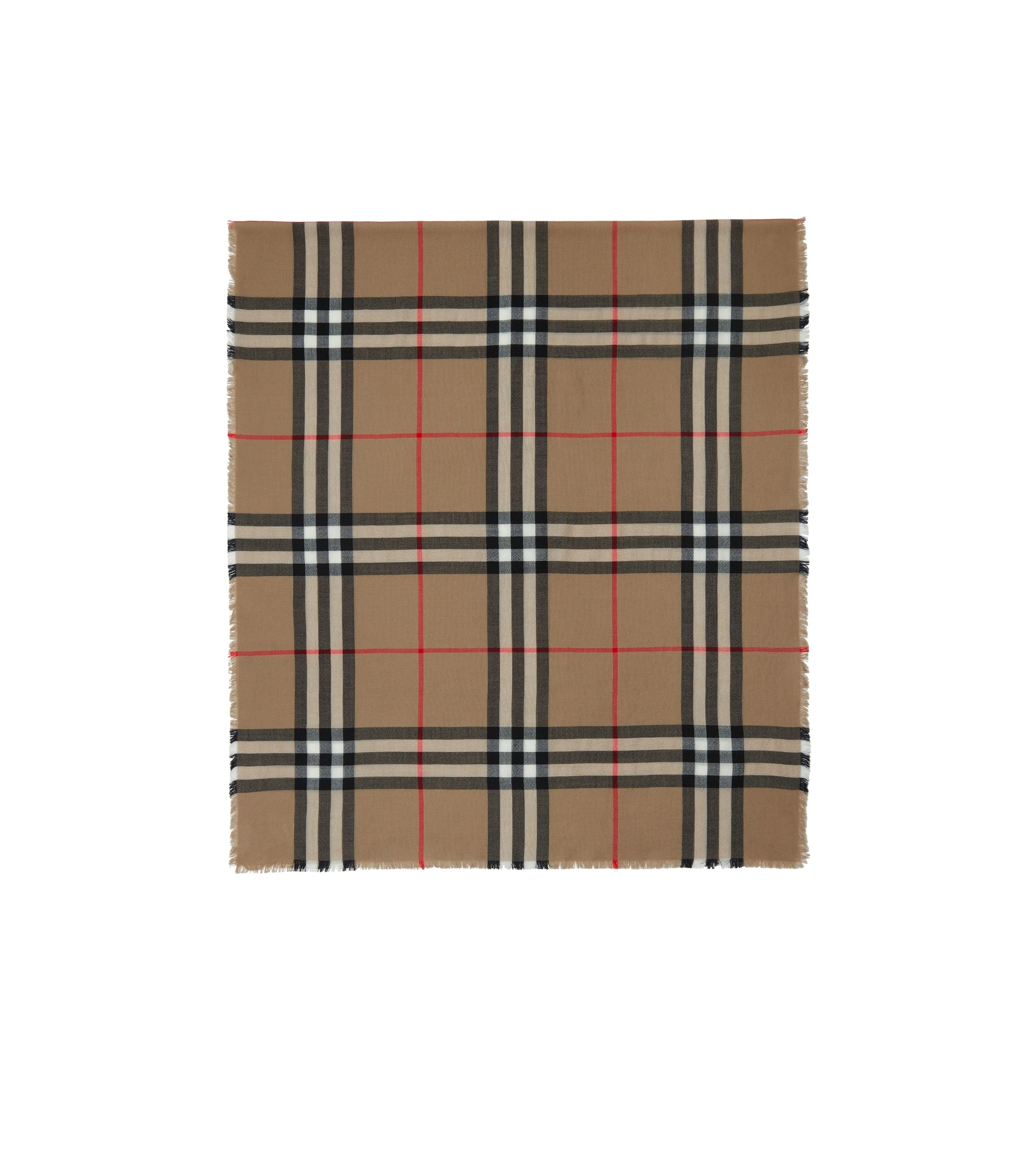 Écharpe en laine à motif check - Archive Beige