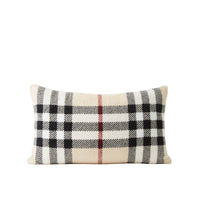 Housse de coussin rectangulaire à motif check - Stone