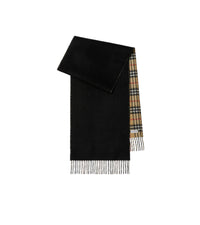 Écharpe réversible en cachemire à motif check - Archive Beige & Black