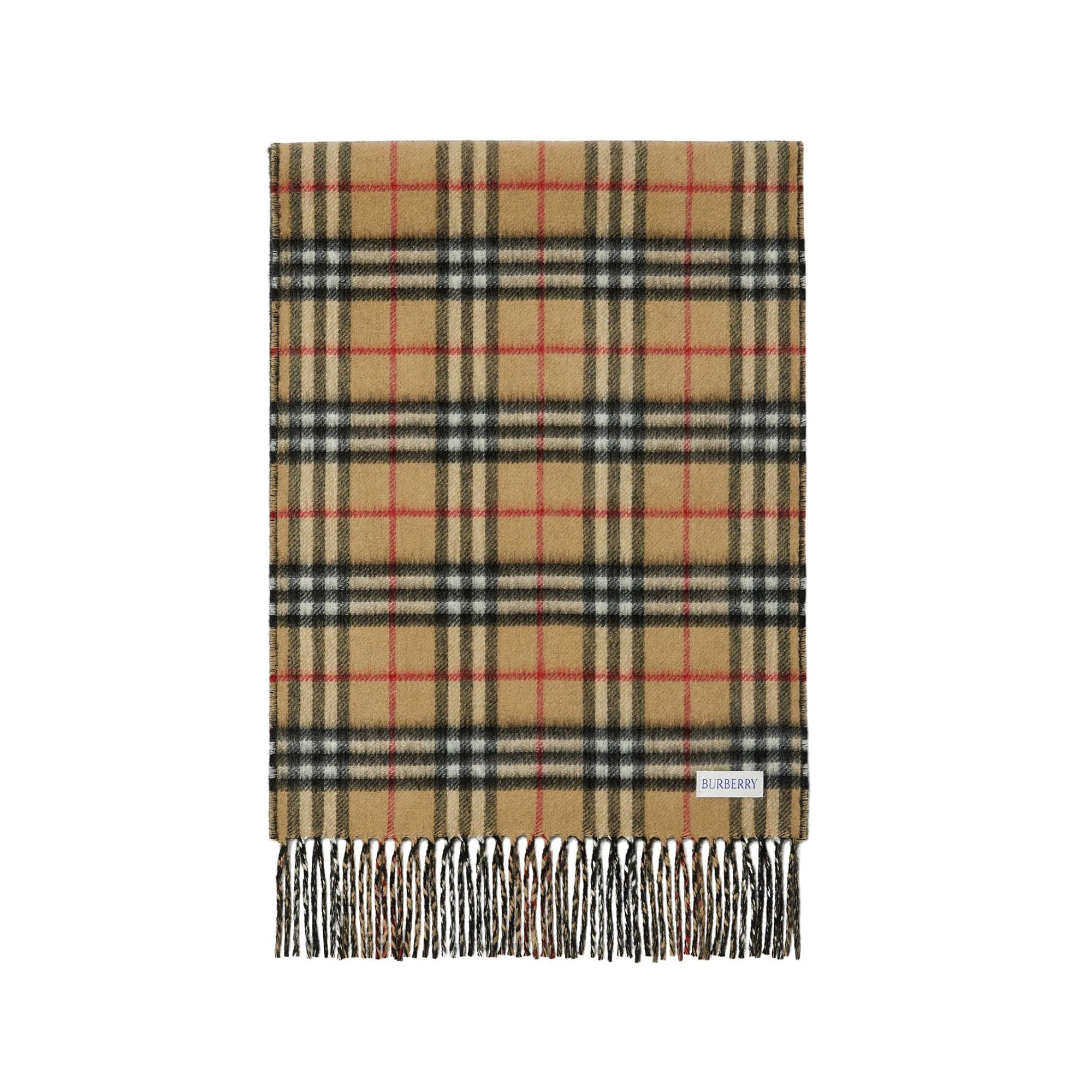 Écharpe réversible en cachemire à motif check - Archive Beige & Black