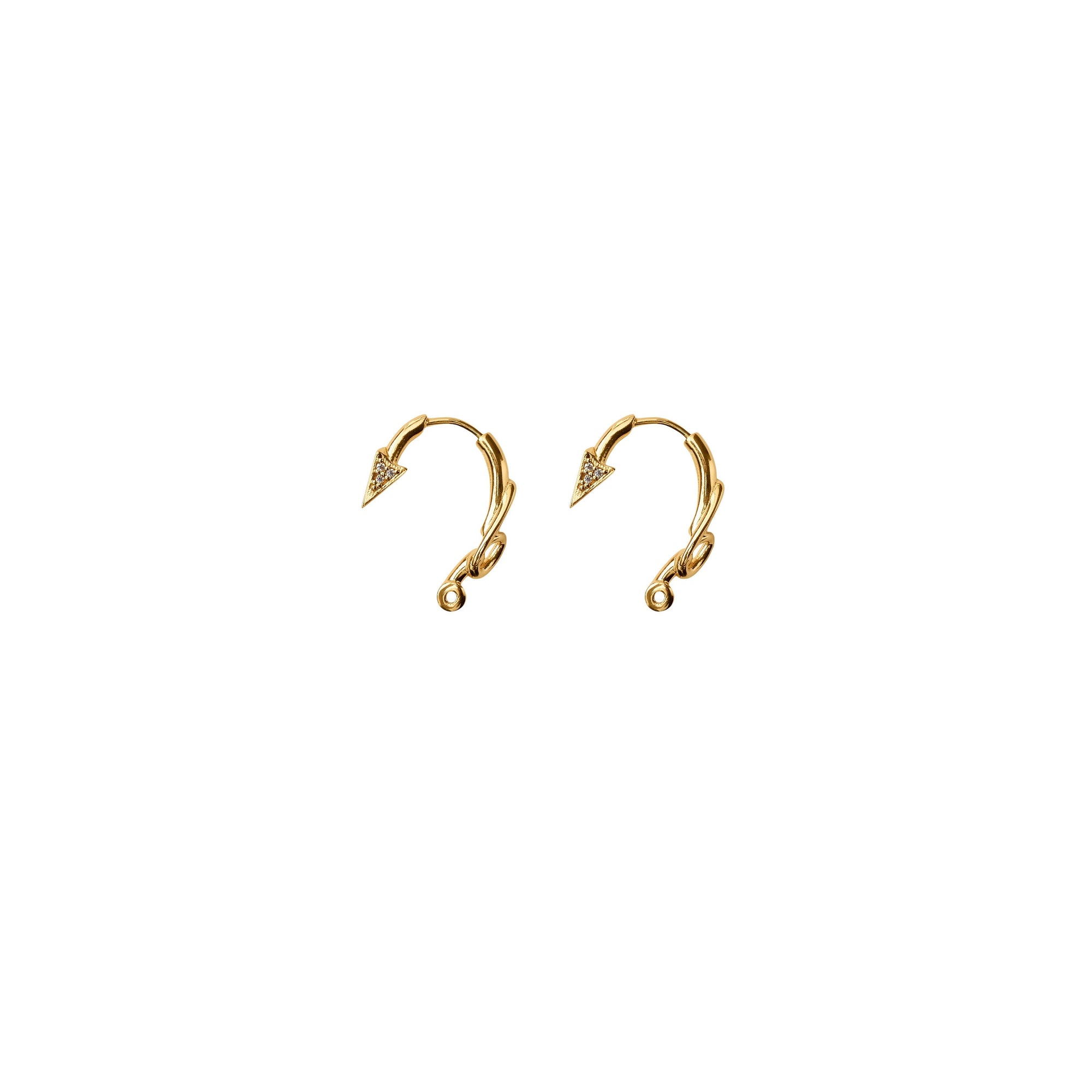 Boucles d'oreilles Hook pavées - Gold & Clear