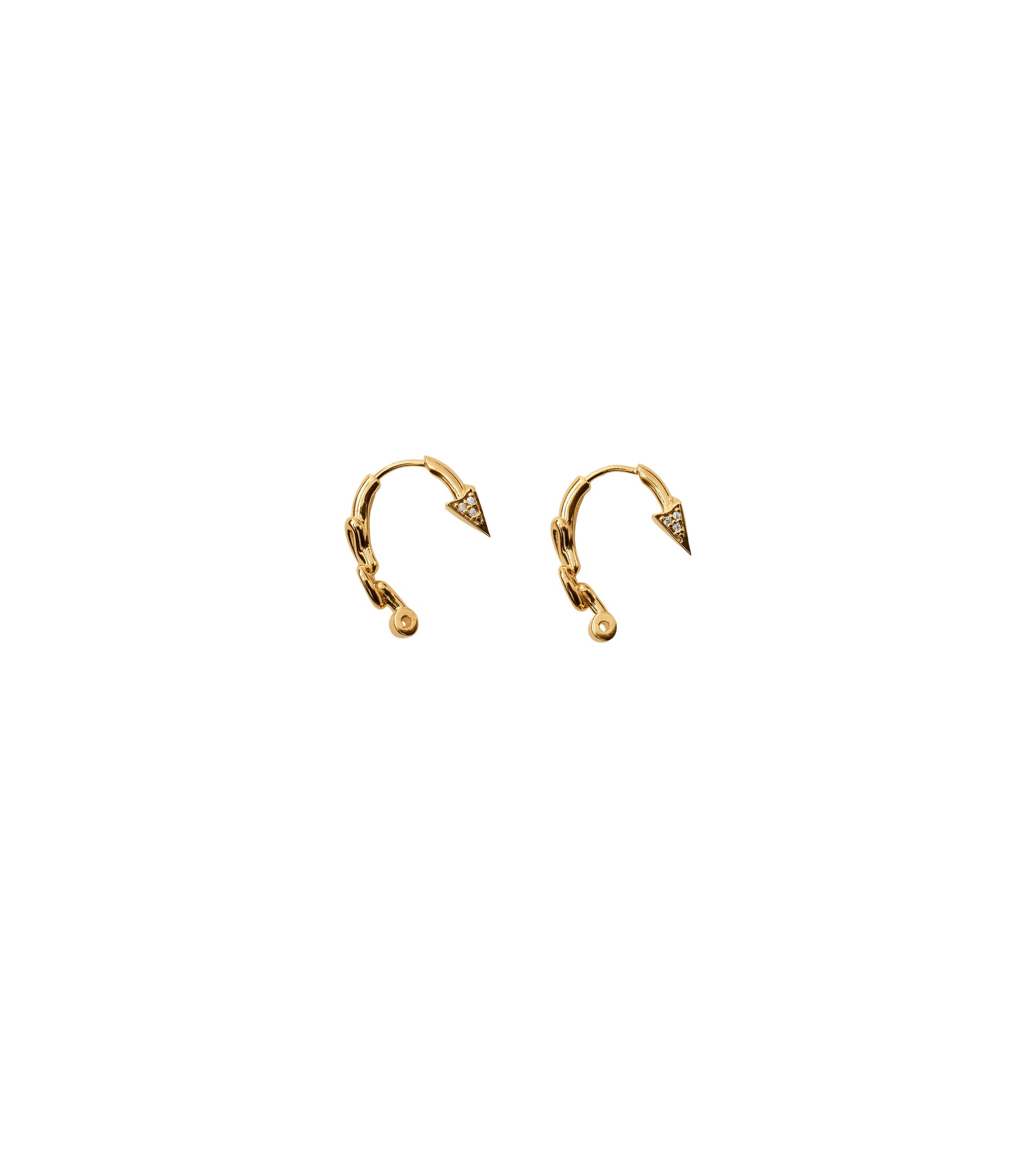 Boucles d'oreilles Hook pavées - Gold & Clear