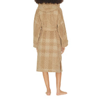 Peignoir à capuche à motif check - Archive Beige