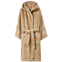 Peignoir à capuche à motif check - Archive Beige