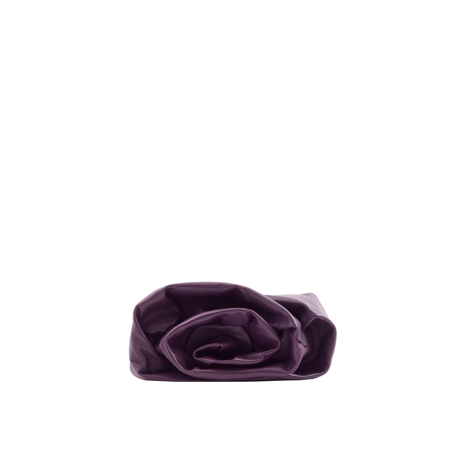 Sac pochette Rose en cuir - Prune