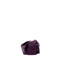 Sac pochette Rose en cuir - Prune