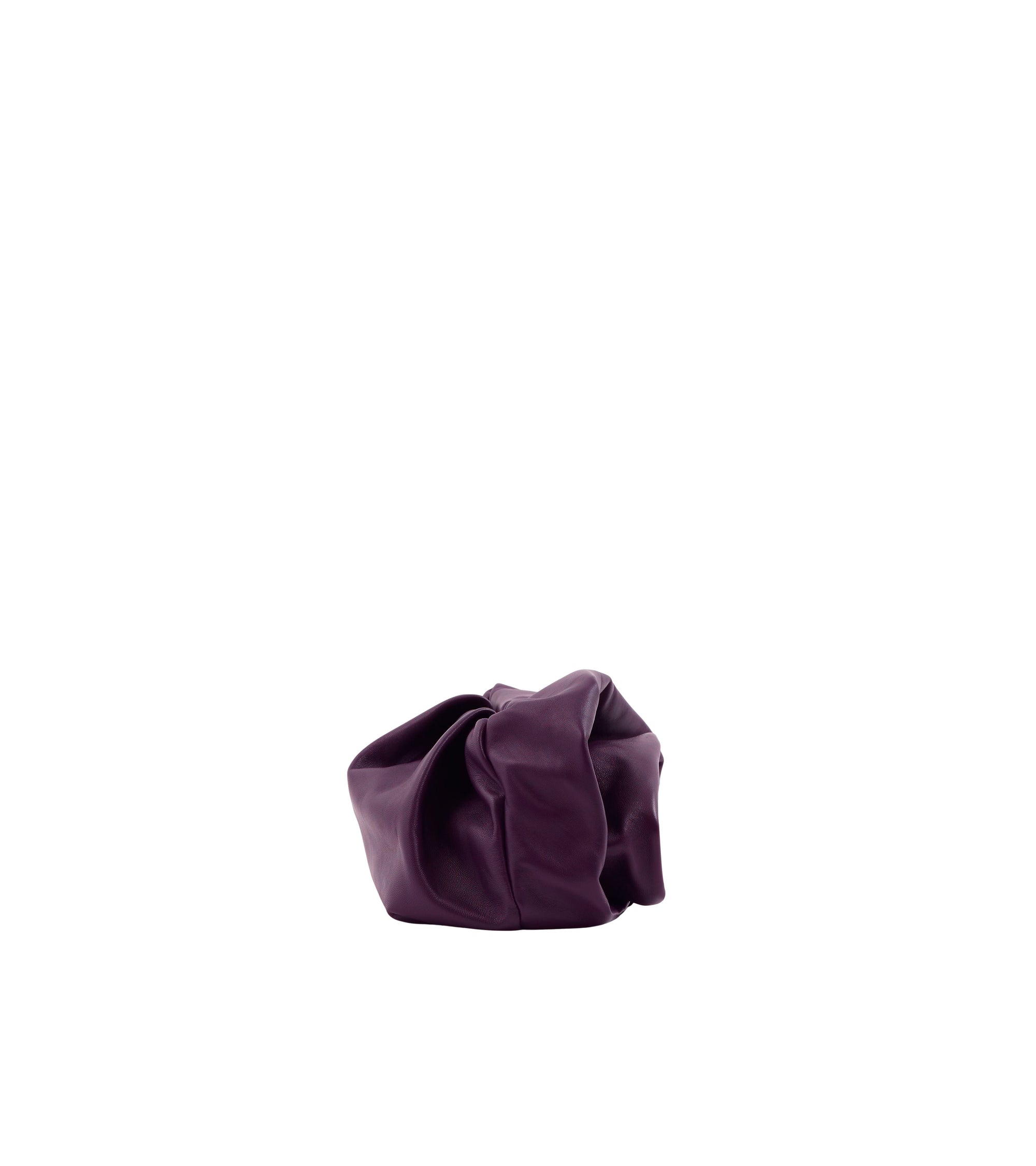 Sac pochette Rose en cuir - Prune
