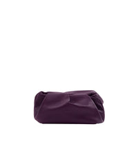 Sac pochette Rose en cuir - Prune