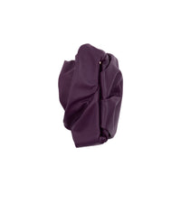 Sac pochette Rose en cuir - Prune