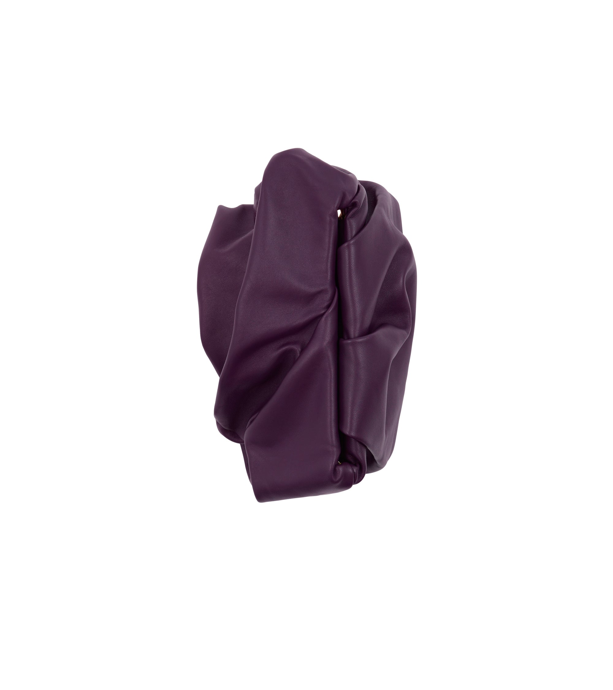 Sac pochette Rose en cuir - Prune