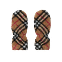Moufles en laine molletonnée à motif check - Archive Beige Check
