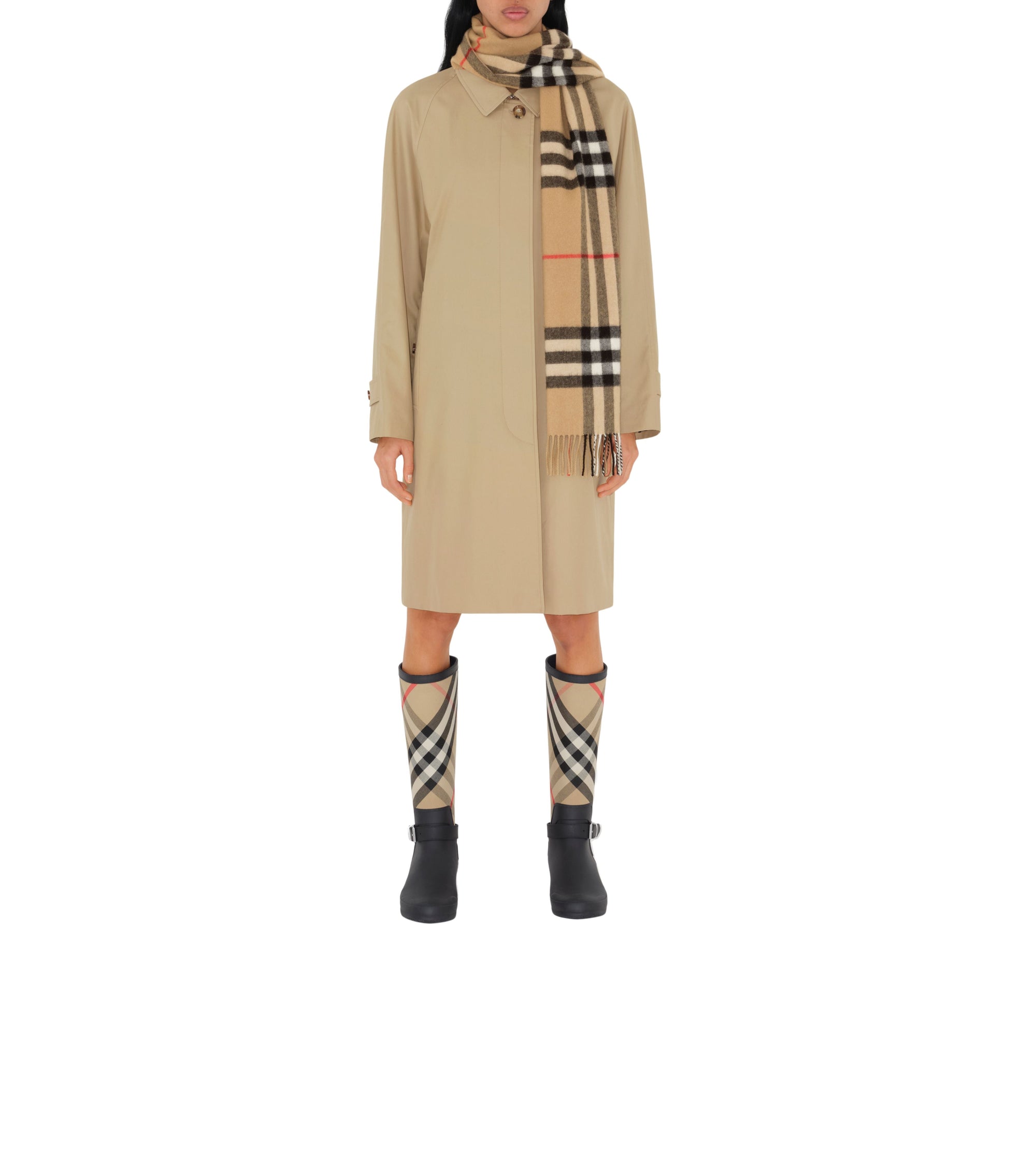 Écharpe en cachemire Burberry à motif check - Check Beige