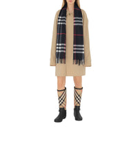Écharpe en cachemire à motif check - Navy