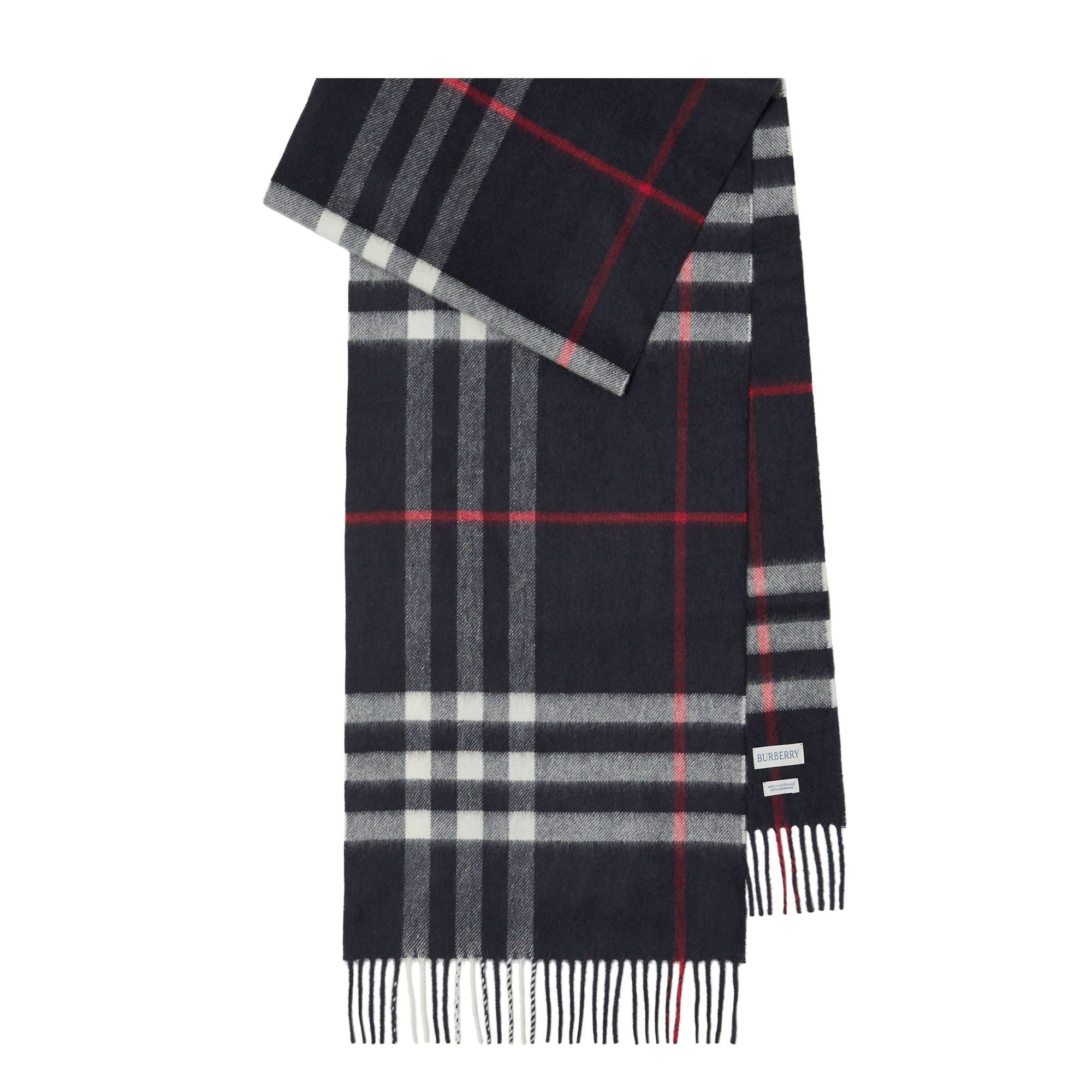 Écharpe en cachemire à motif check - Navy