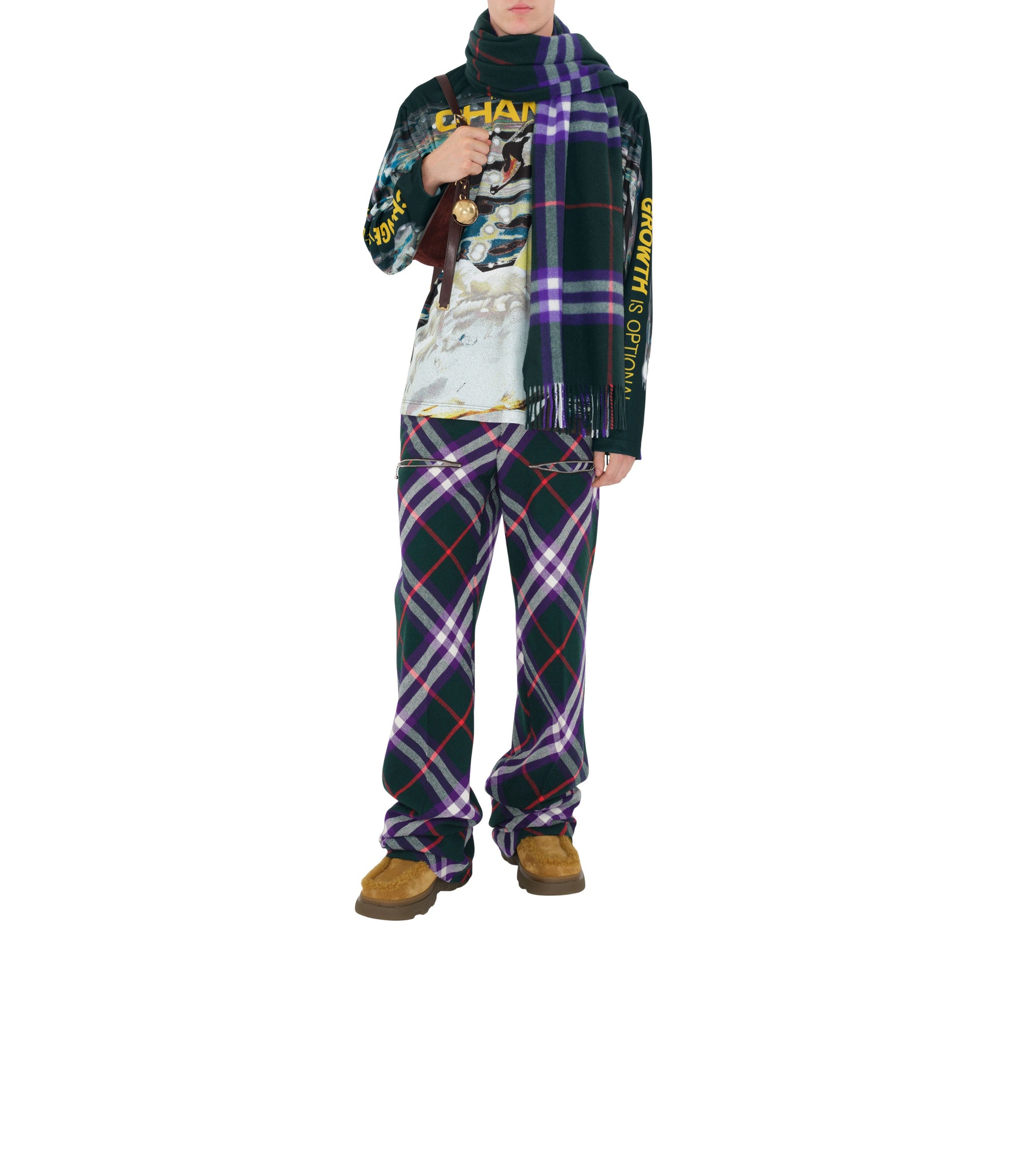 Écharpe large en cachemire à motif check - Vine