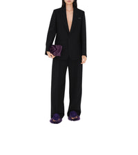 Pantalon tailleur en laine mélangée - Black