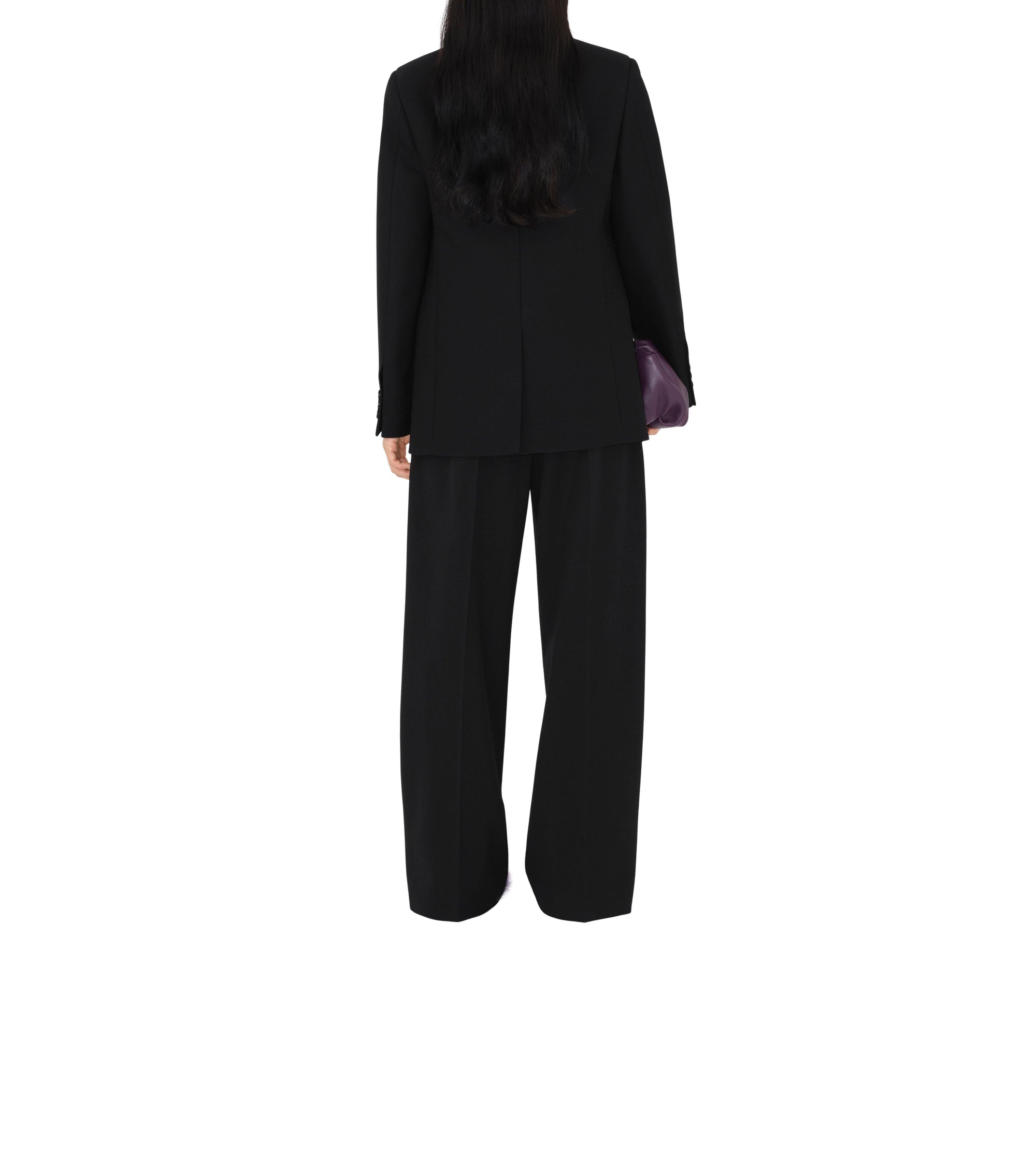 Pantalon tailleur en laine mélangée - Black