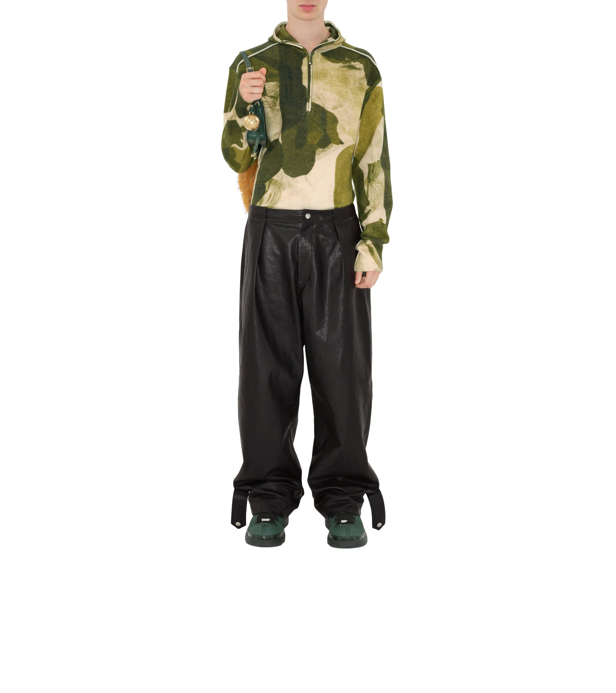 Sweat à capuche en laine à imprimé camouflage - Shrub Pattern