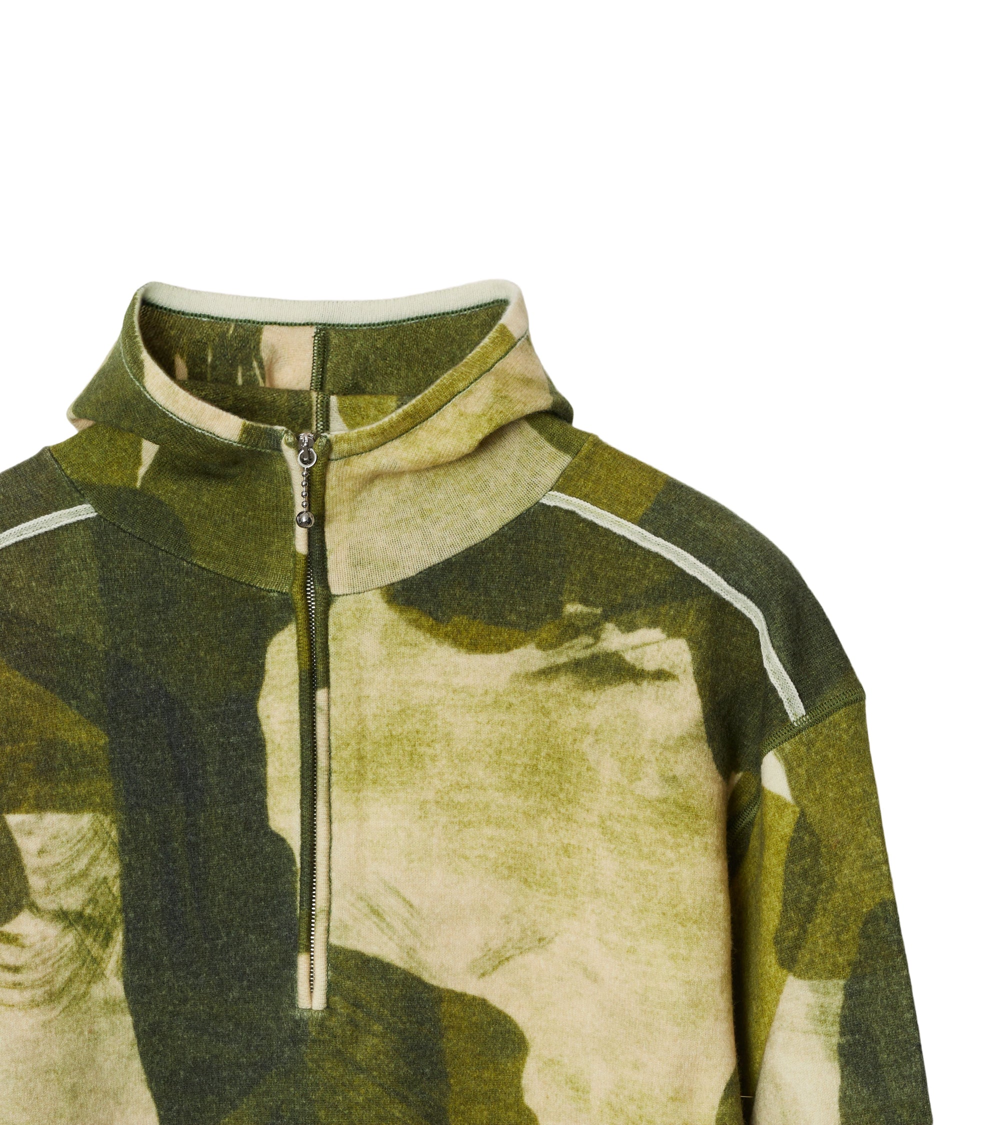 Sweat à capuche en laine à imprimé camouflage - Shrub Pattern