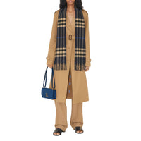 Écharpe en cachemire Burberry à motif check - Indigo & Mid Camel