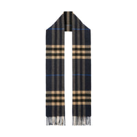 Écharpe en cachemire Burberry à motif check - Indigo & Mid Camel