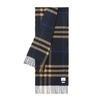 Écharpe en cachemire Burberry à motif check - Indigo & Mid Camel