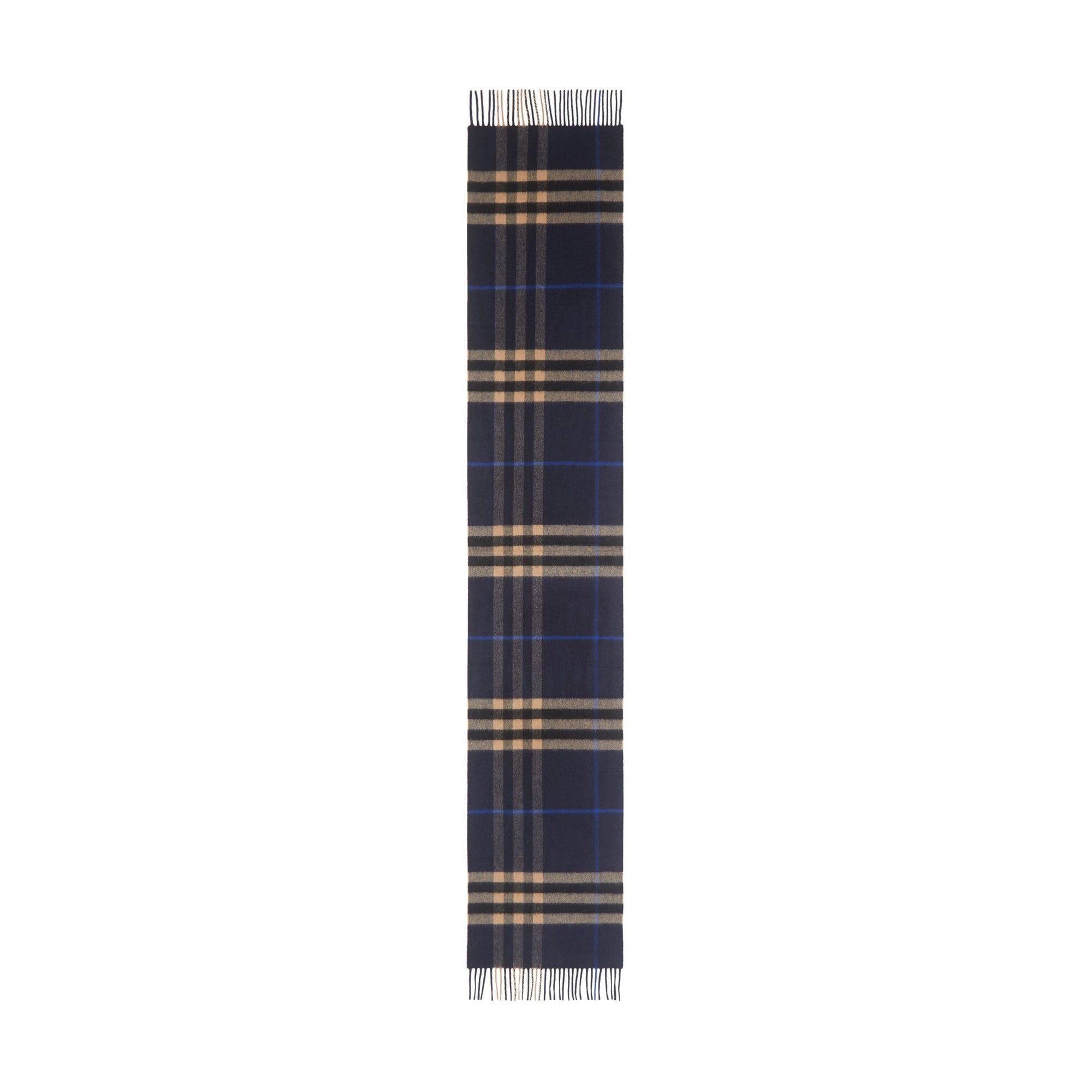 Écharpe en cachemire Burberry à motif check - Indigo & Mid Camel