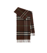 Écharpe en cachemire à motif check - Brown