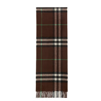 Écharpe en cachemire à motif check - Brown