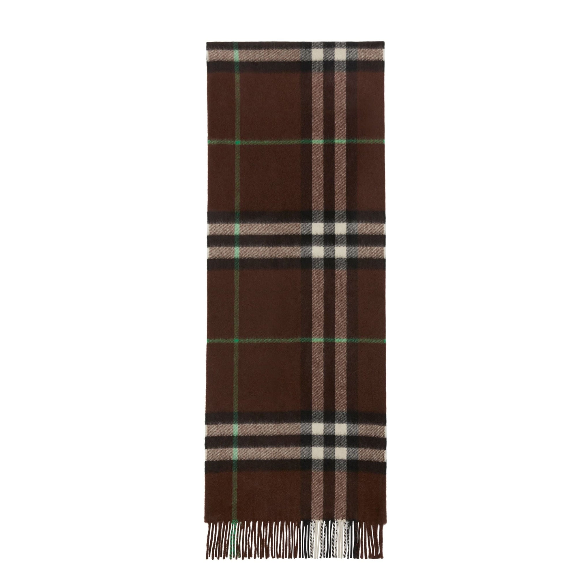 Écharpe en cachemire à motif check - Brown