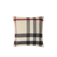 Coussin en cachemire à motif check - Stone