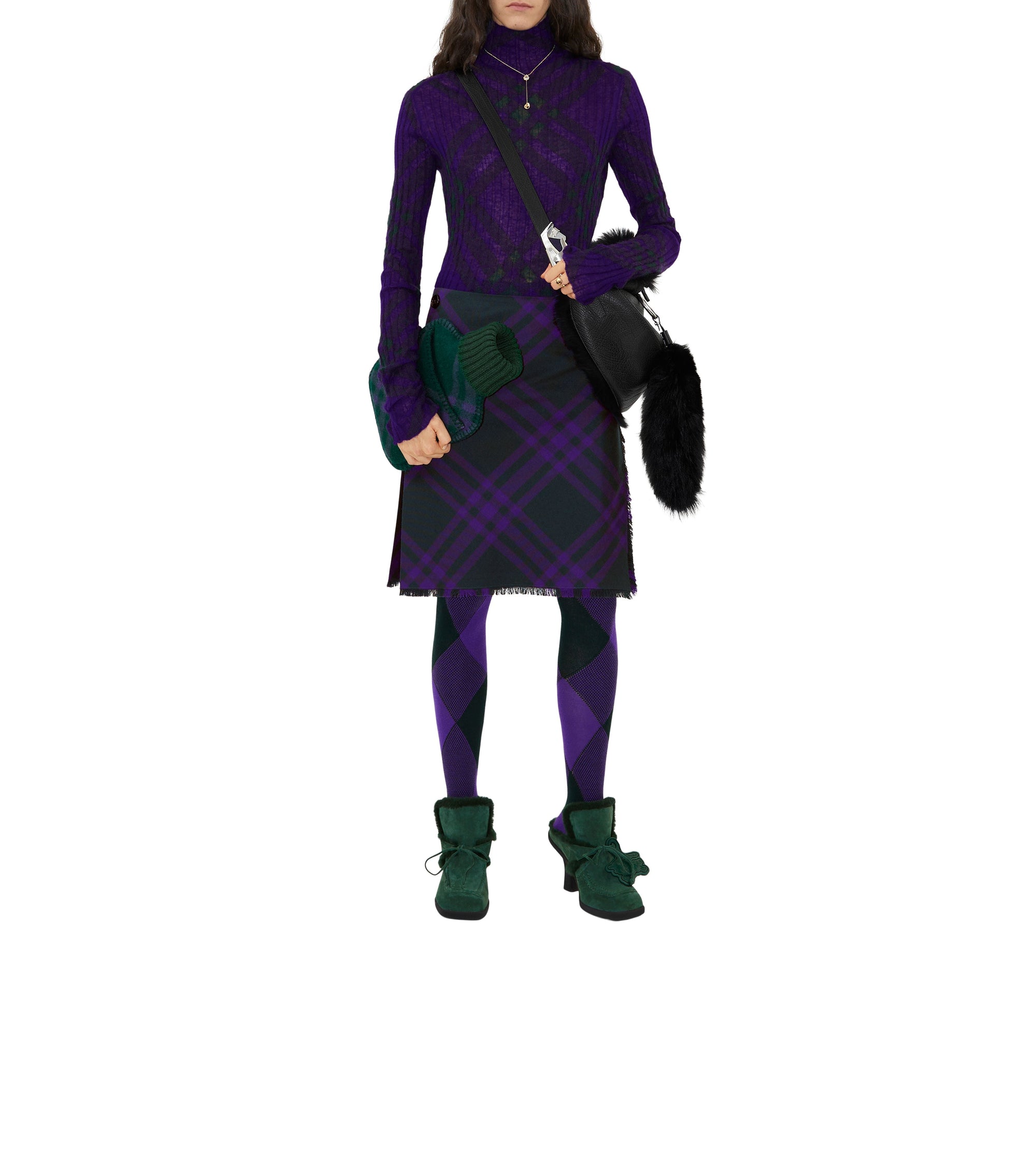 Kilt en laine à motif check - Deep Royal Check
