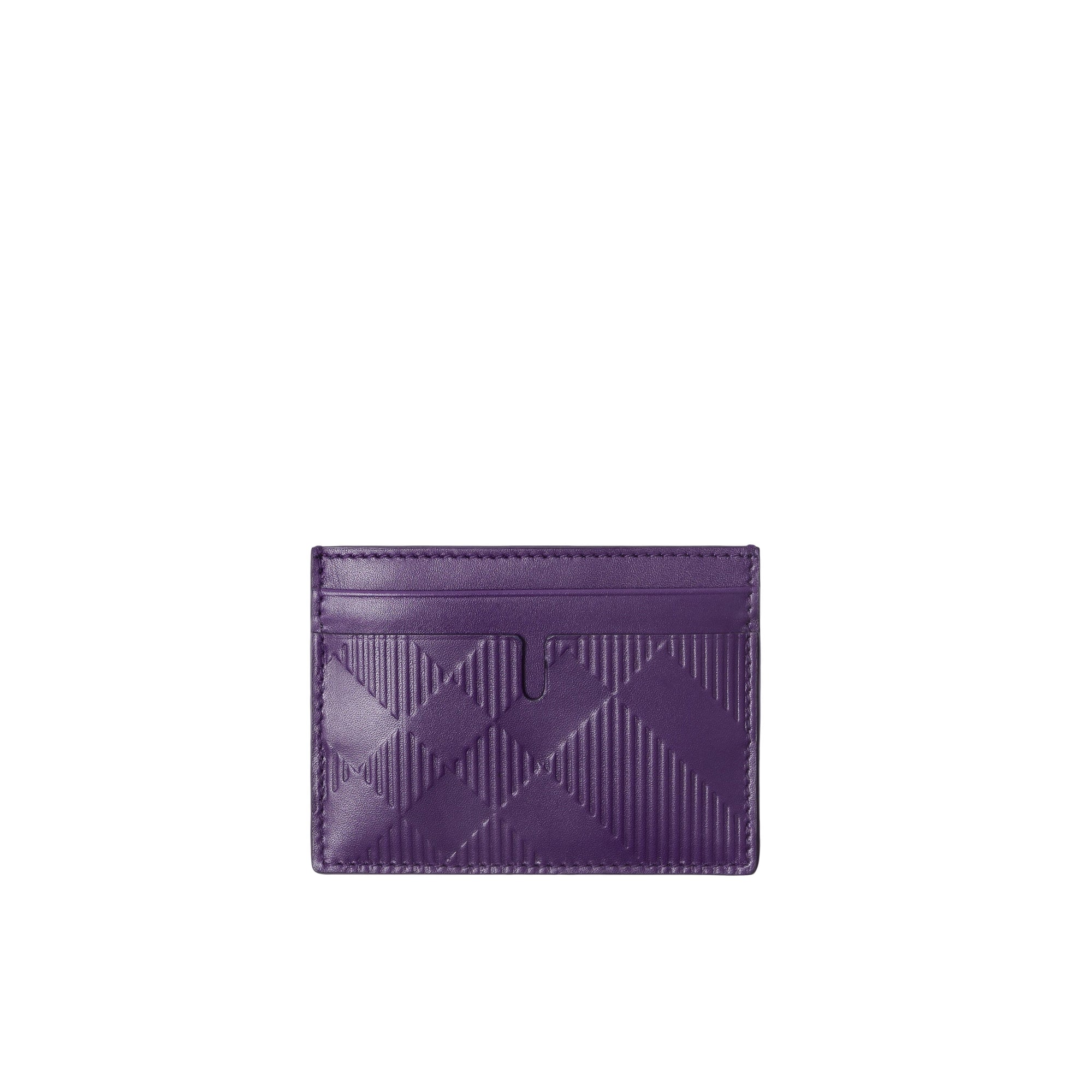 Porte-cartes à motif check en cuir - Royal