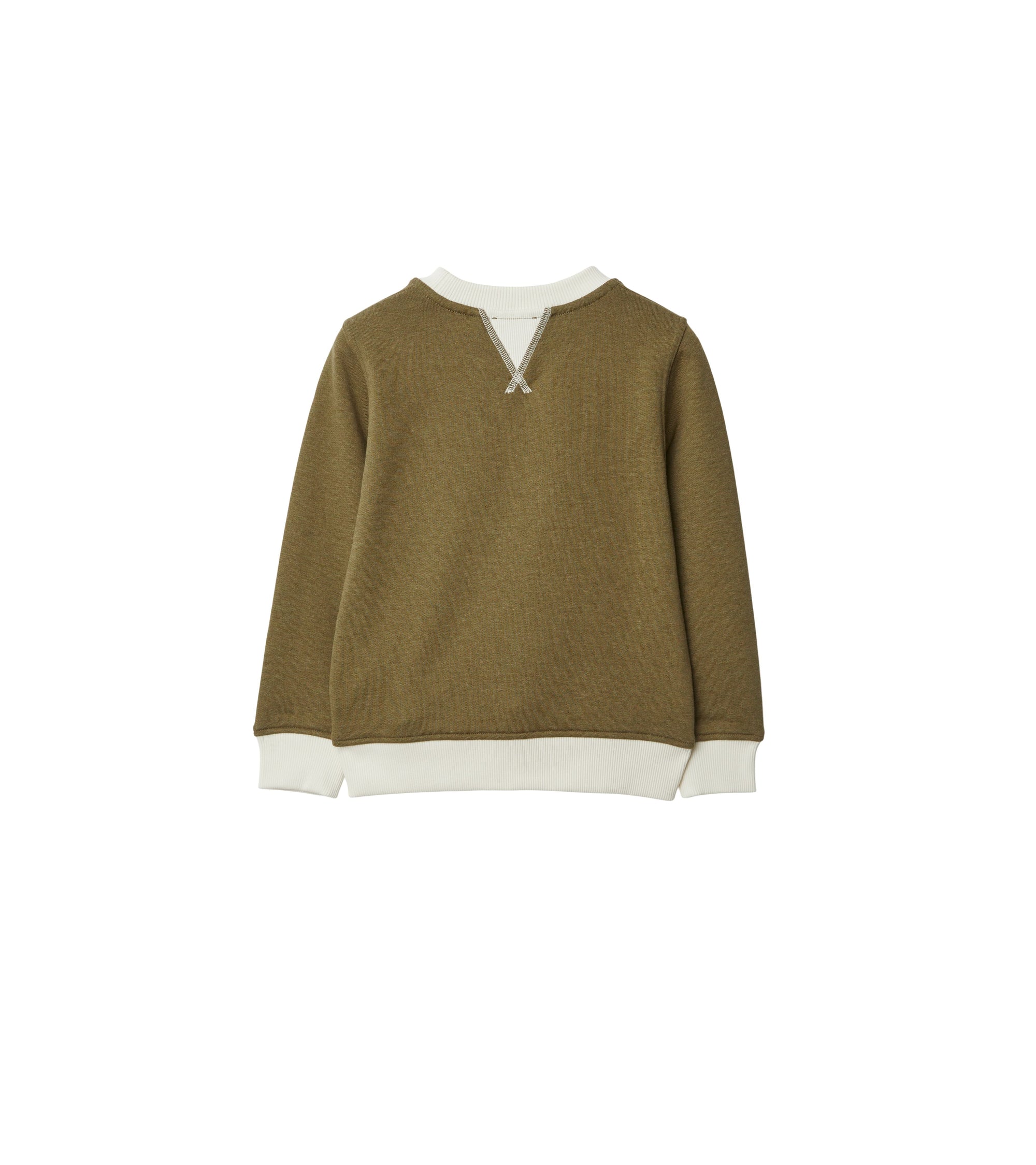 Sweat en coton bicolore - Dark Khaki Green Melange