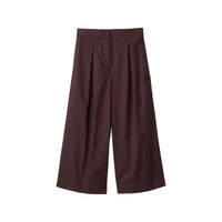 Pantalon à plis en coton - Deep Mahogany