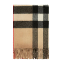 Couverture en cachemire à motif check - Archive Beige