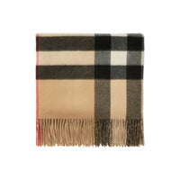 Couverture en cachemire à motif check - Archive Beige