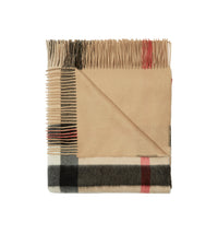 Couverture en cachemire à motif check - Archive Beige