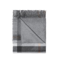 Couverture en cachemire à motif check - Grey
