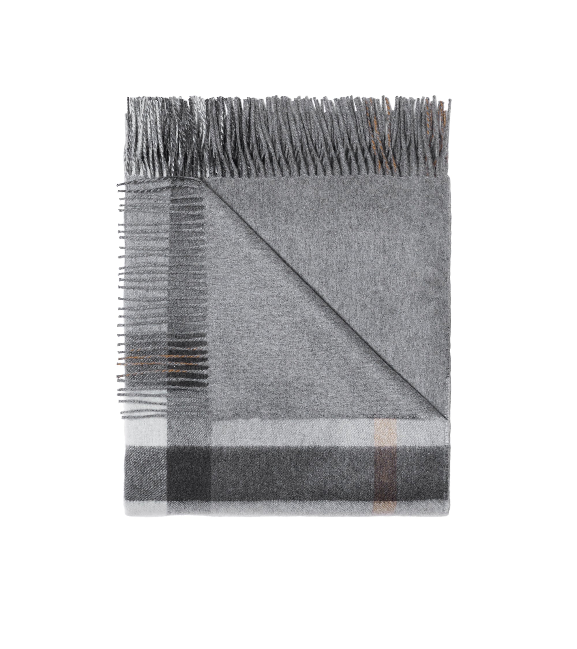 Couverture en cachemire à motif check - Grey
