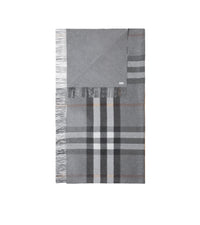 Couverture en cachemire à motif check - Grey