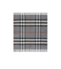 Couverture en cachemire à motif check - Grey