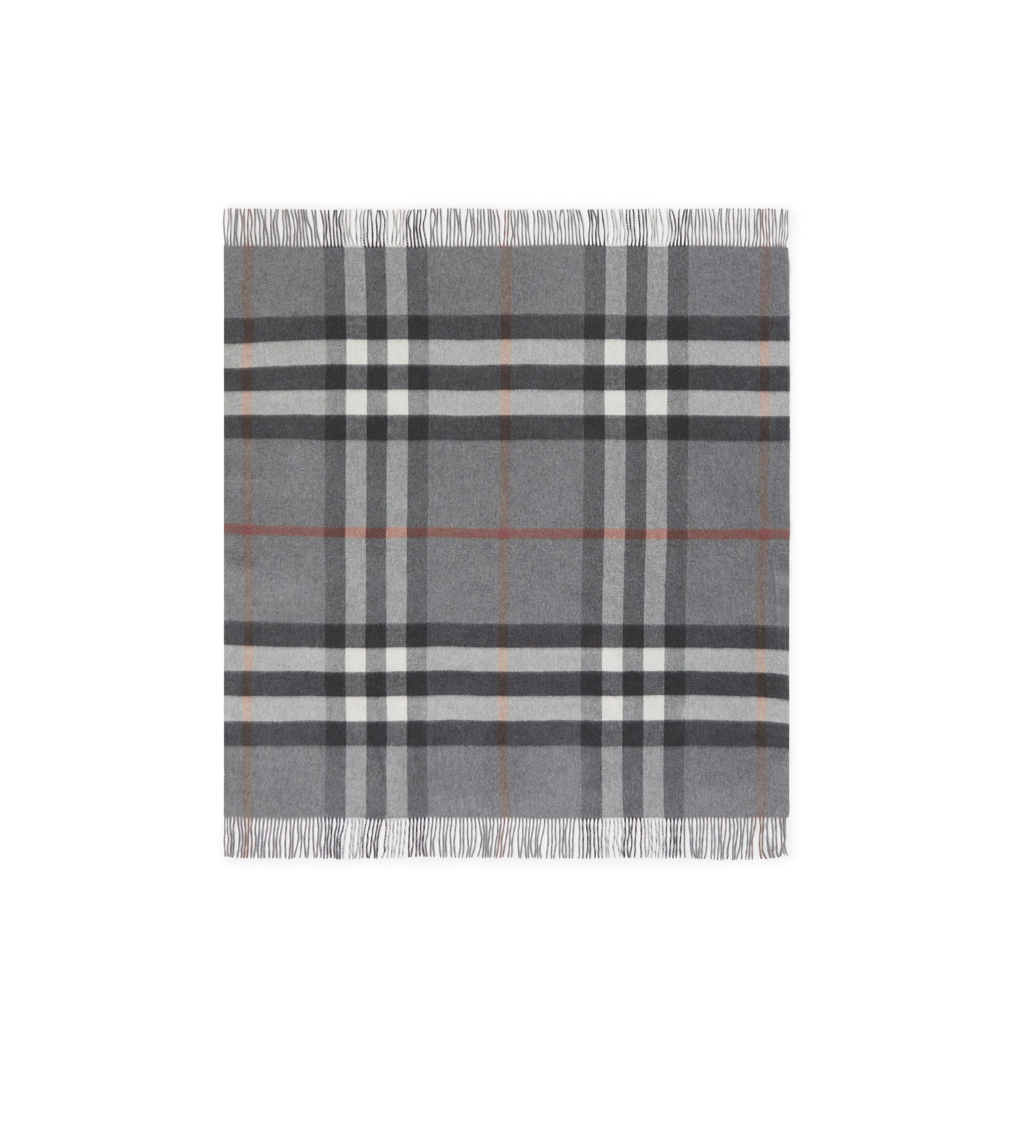 Couverture en cachemire à motif check - Grey