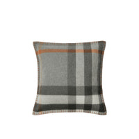 Coussin en cachemire à motif check - Grey
