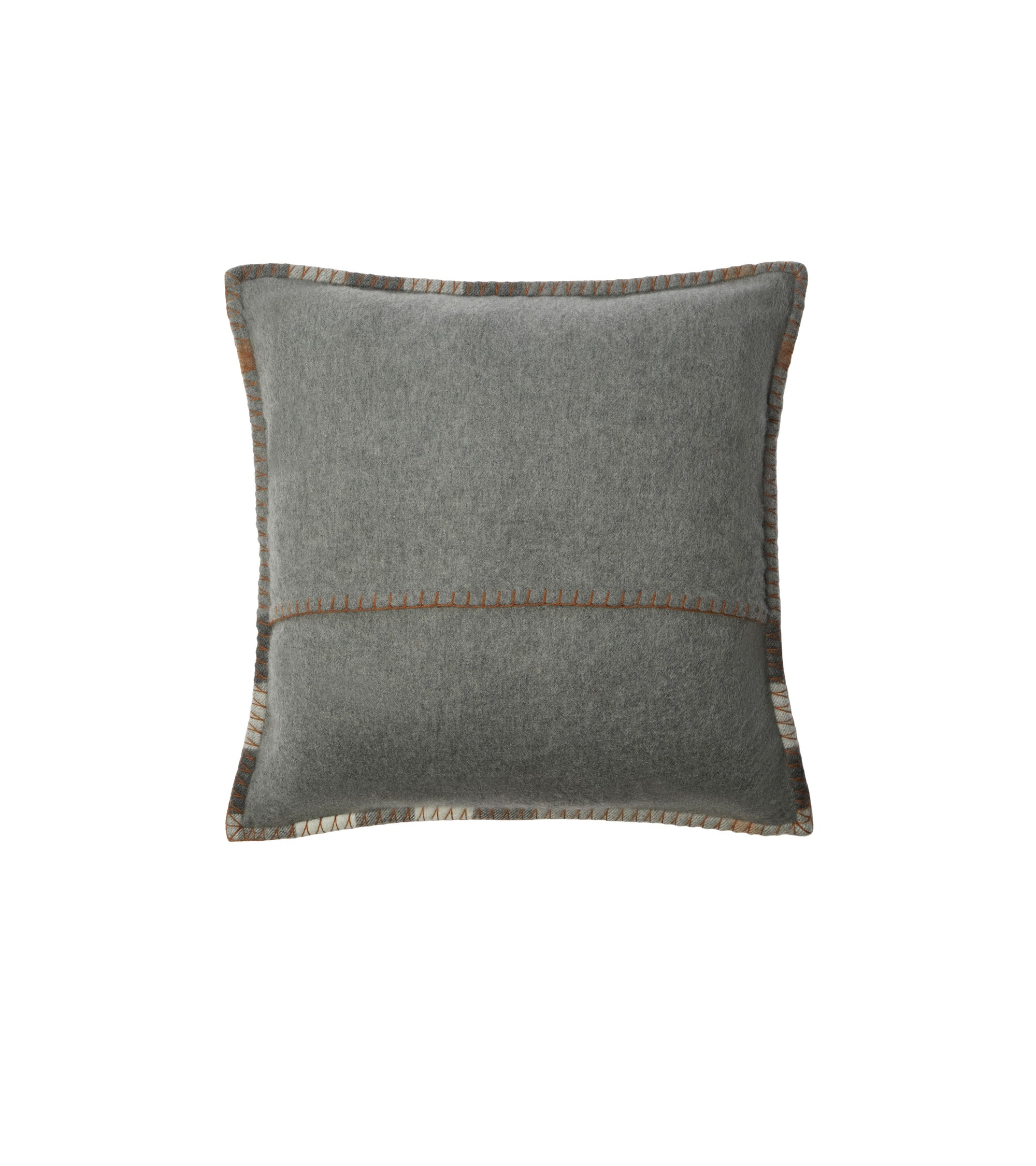 Coussin en cachemire à motif check - Grey