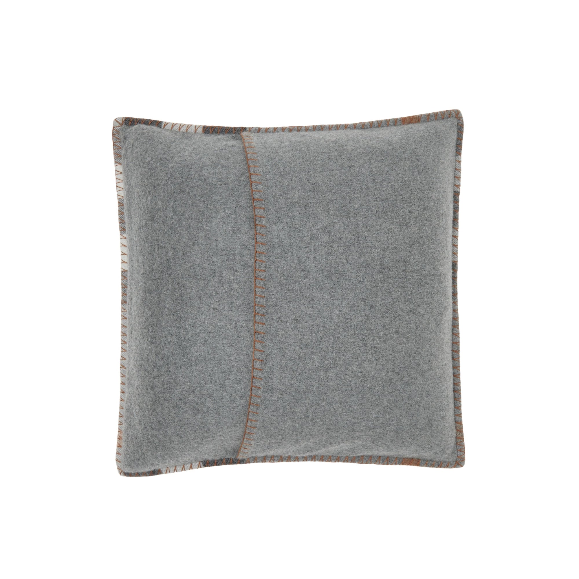 Coussin en cachemire à motif check - Grey