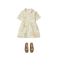 Robe en coton à motif cavalier - Pale Cream