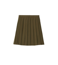 Jupe plissée en sergé stretch - Dark Khaki Green