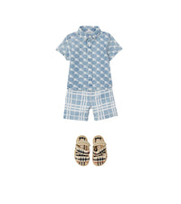 Chemise en denim à motif cavalier - Pale Blue